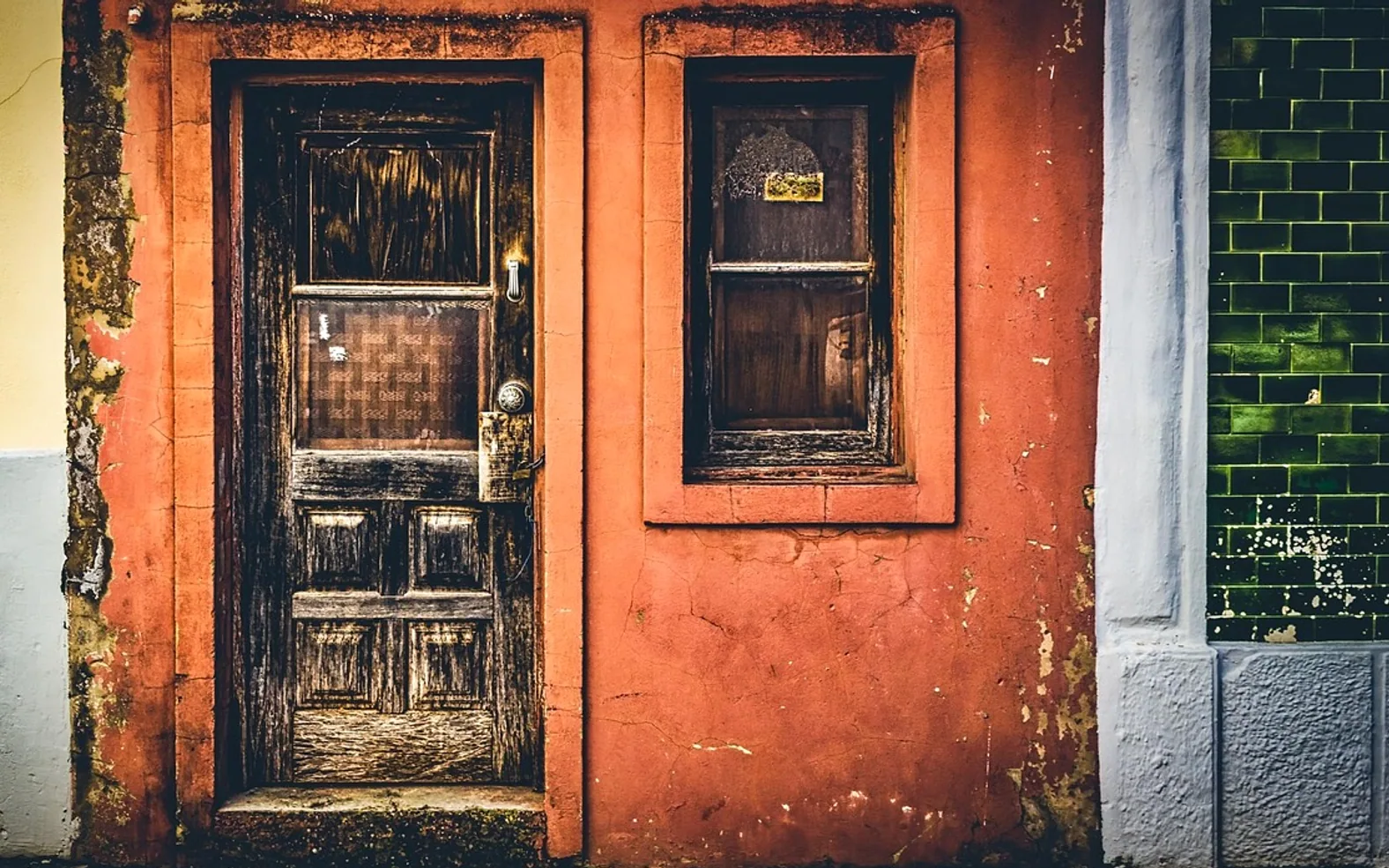 Facade, storefront and old
